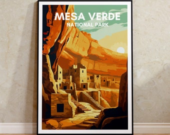 Mesa Verde Travel Poster, Colorado Wall Art, Mesa Verde Print, Mesa Verde Poster, Mesa Verde Art, Nature Poster, Wall Decor