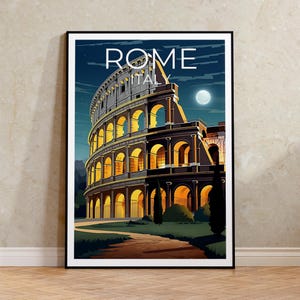Rome Travel Poster, Colosseum Wall Art, Colosseum Print, Rome Poster, Europe Poster, City Poster, Rome Art