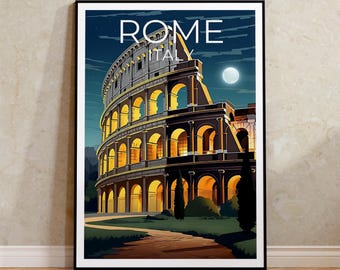 Rome Travel Poster, Colosseum Wall Art, Colosseum Print, Rome Poster, Europe Poster, City Poster, Rome Art