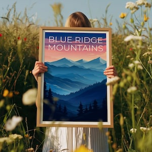Blue Ridge Poster Blue Ridge Travel Poster, Nature Art, Nature Print, Blue Ridge Poster ...