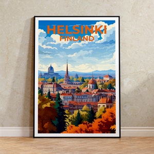 Helsinki Travel Poster, Finland Wall Art, Finland Print, Helsinki Poster, Finland Poster, City Poster, Helsinki Art