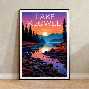 Lake Keowee Poster, Lake Keowee Druck, South Carolina Kunst, South Carolina Druck, Lake Keowee Reiseplakat, See Plakat, South Carolina Geschenk