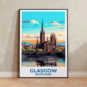 Glasgow Travel Poster: Scotland Art Print, European Wall Decor