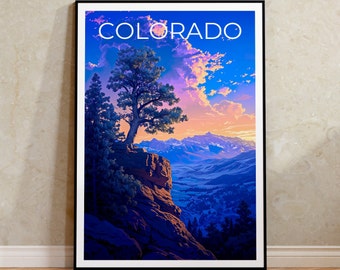 Colorado Travel Poster, Mountain Wall Art, Mountain Print, Colorado Poster, Mountain Poster, Colorado Print, Colorado Art