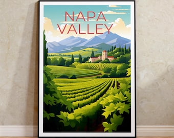 Napa Valley Travel Poster, California Wall Art, California Print, Napa Valley Poster, Wine Poster, Nature Poster, Napa Valley Art