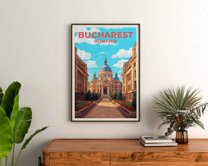 Bucharest Travel Poster Romania Wall Art Romania Print Etsy