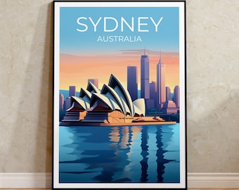 Sydney Travel Poster Australia Wall Art Australia Print Sydney Poster Sydney Opera House Poster City Poster