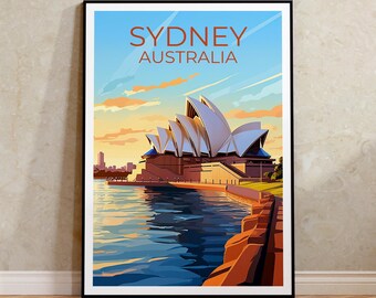 Sydney Opera House Print: Australia Travel Poster, Modern Wall Art