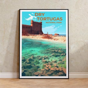 Dry Tortugas Travel Poster, Florida Wall Art, Florida Print, Dry Tortugas Poster, Fort Jefferson Poster, Nature Poster