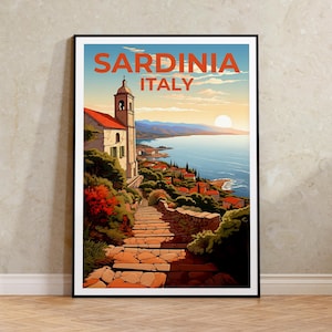 Sardinia Travel Poster, Italy Wall Art, Italy Print, Sardinia Poster, Italy Poster, Nature Poster, Sardinia Art