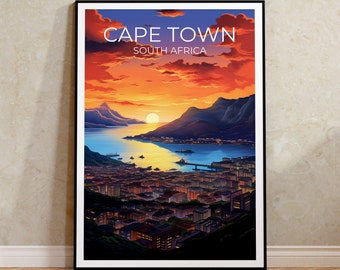 Cape Town Travel Poster, South Africa Wall Art, Africa Print, Cape Town Poster, Poster, City Poster, Cape Town Art