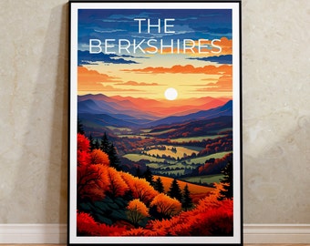 Berkshires Poster, Berkshires Print, Massachusetts Art, Massachusetts Print, Berkshires Travel Poster, Highlands Poster, Berkshires Wall Art