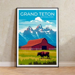 Grand Teton National Park Poster, Grand Teton Wandkunst, Grand Teton Druck, Wyoming Poster, Grand Teton Kunst, Plakatkunst, Wanddekor