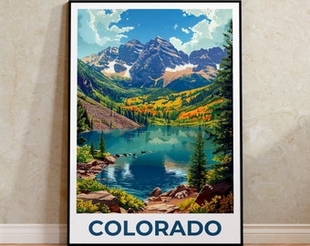 Colorado Poster, Colorado Print, Rocky Mountains Poster, Rockies Poster, Colorado Travel Poster, Mountain Art, Colorado Art