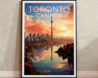 Toronto Travel Poster, Kanada Wandkunst, Kanada Druck, Toronto Poster, Kanada Poster, KN Tower Poster, Toronto Kunst