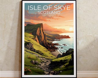 Isle of Skye Travel Poster, Scotland Wall Art, Scotland Print, Isle of Skye Poster,Scotland Poster, Nature Poster