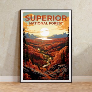 Superior Forest Reise Poster, Minnesota Wandkunst, Minnesota Druck, Forest Poster, Superior National Forest Poster, Natur Poster