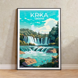 Krka Reise Poster, Kroatien Wandkunst, Krka Druck, Krka Poster, Kroatien Kunst, Europa Poster, Posterkunst, Wanddekor