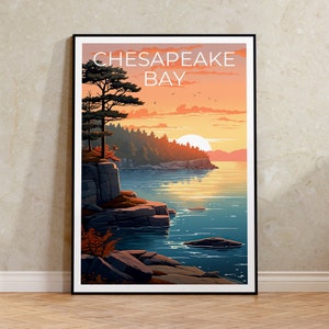 Chesapeake Bay Travel Poster, Virginia Wall Art, Delaware Print, Chesapeake Bay Poster, Maryland Poster, Chesapeake Bay Art