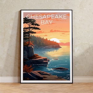 Chesapeake Bay Travel Poster, Virginia Wall Art, Delaware Print, Chesapeake Bay Poster, Maryland Poster, Chesapeake Bay Art