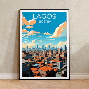 Lagos Travel Poster, Nigeria Wall Art, Nigeria Print, Lagos Poster, Africa Poster, City Poster, Nigeria Art