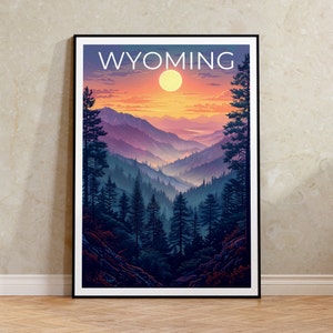 Wyoming Poster, Wyoming Print, Wald Poster, Berge Print, Wyoming Berg Poster, Wildnis Poster, Wyoming Geschenk