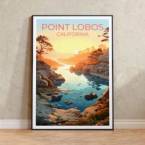 Point Lobos Travel Poster, California Wall Art, California Print, Point Lobos Poster, Nature Poster, Hiking Poster, Point Lobos Art