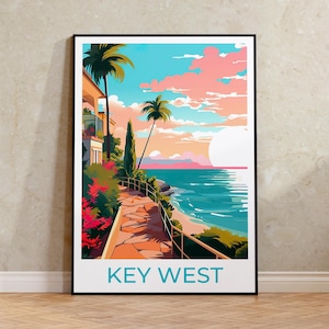 Key West Travel Poster, Key West Wall Art, Key West Print, Florida Poster, Florida Art, Florida Keys Poster, Poster Art, Wall Decor