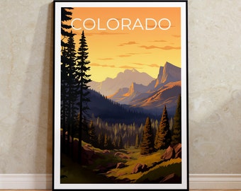 Colorado Travel Poster, Mountain Wall Art, Mountain Print, Colorado Poster, Rockies Poster, Mountain Poster, Colorado Print