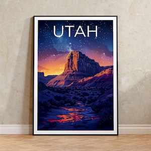 Cartaz de Utah, Impressão de Utah, Cartaz dos EUA, Impressão de Viagem de Utah, Cartaz de Viagem de Utah, Presente de Caminhada, Presente de Viagem de Utah