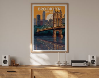 Brooklyn Travel Poster, New York Wall Art, New York Print