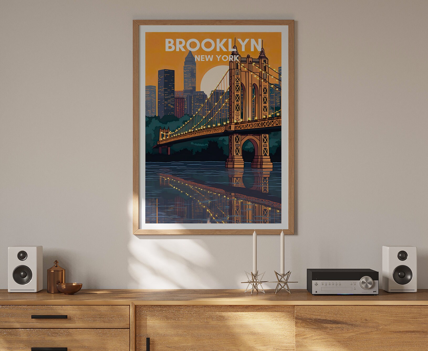 Brooklyn Travel Poster, New York Wall Art, New York Print