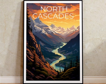 North Cascades Poster, Washington Poster, Washington State Print, North Cascades National Park Poster, Washington Poster