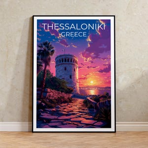 Thessaloniki Print Poster, Greece Wall Art, Thessaloniki Poster, Travel Gift Idea, Thessaloniki Illustration, Europe Poster