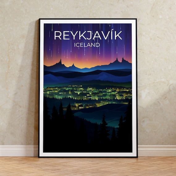 Reykjavík Travel Poster, Iceland Wall Art, Iceland Print, Reykjavík Poster, Europe Poster, City Poster, Reykjavik poster