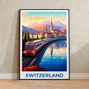 Lucerne Travel Print Switzerland Poster Europe Wall Art Switzerland Illustration Lucerne Poster Home Decor Birthday Gift