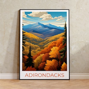 Adirondacks Reiseplakat, New York Wandkunst, New York Druck, Adirondacks Plakat, New York Plakat, Naturplakat, Adirondacks Kunst