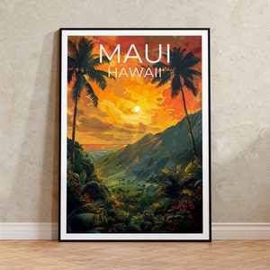 Maui Poster, Maui Print, Hawaii Poster, Hawaii Print, Maui Travel Poster, Hawaii Art, Hawaii Gift