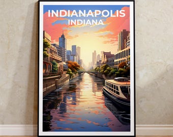 Indianapolis Travel Poster, Indiana Wall Art, Indiana Print, Indianapolis Poster, Indiana Poster, City Poster, Indianapolis Art