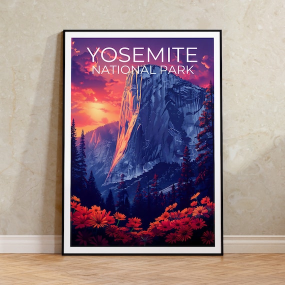 Yosemite Poster, Yosemite Print, El Capitan Poster, California Print, Yosemite Travel Poster, El Capitan Art, Yosemite Art