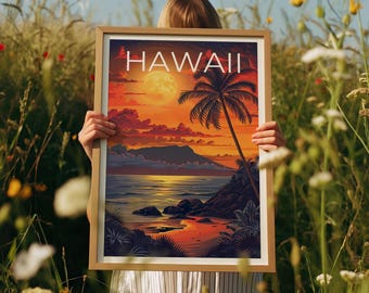 ハワイのポスター、ハワイのプリント、トロピカルポスター、トロピカル