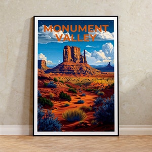Monument Valley Poster, Monument Valley Print, Arizona Art, Arizona Print, Monument Valley Travel Poster, Arizona Art, Hiking Gift