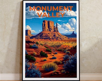 Poster di Monument Valley, Stampa di Monument Valley, Arte dell'Arizona, Stampa dell'Arizona, Poster di viaggio di Monument Valley, Arte dell'Arizona, Regalo per escursionisti