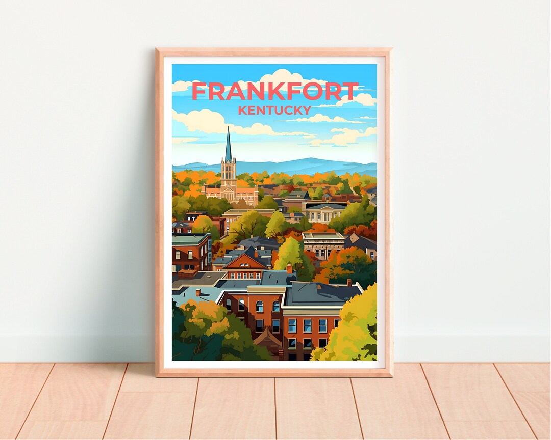 Frankfort Travel Poster Kentucky Wall Art Kentucky Print Etsy