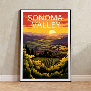 Sonoma Travel Poster, California Wall Art, California Print, Sonoma Poster, California Poster, Nature Poster, Sonoma Art