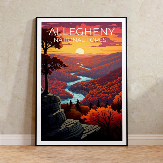 Allegheny National Forest Travel Print, Pennsylvania Poster