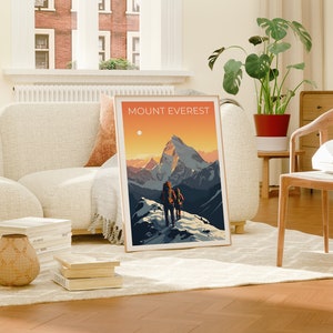 Mount Everest Travel Poster, Himalayas Wall Art, Himalayas Print, Mount Everest Poster, Mountain Poster, Nature Poster, Mount Everest Art image 3