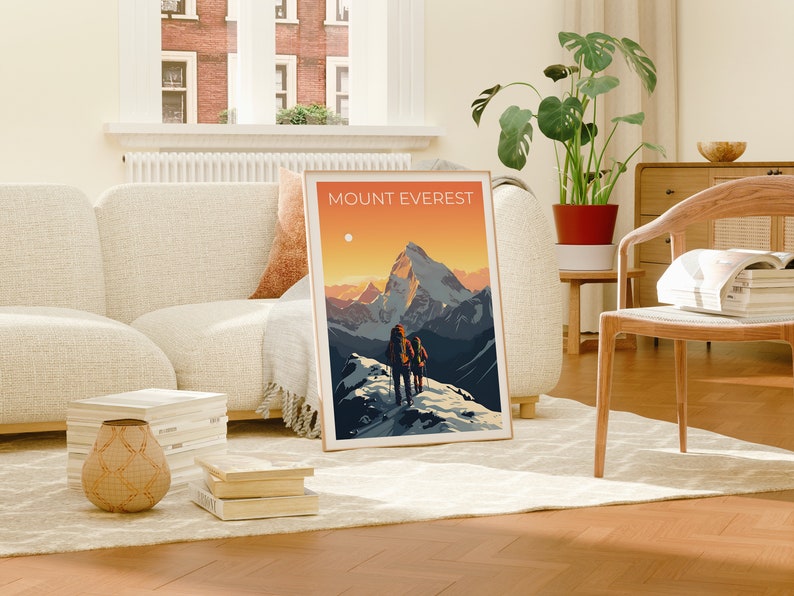 Mount Everest Travel Poster, Himalayas Wall Art, Himalayas Print, Mount Everest Poster, Mountain Poster, Nature Poster, Mount Everest Art image 3