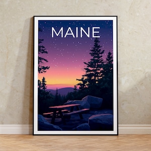 Maine Travel Poster, Maine Wall Art, Maine Print, Maine Poster, Maine Wall Decor