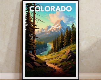 Colorado Travel Print, Rocky Mountains Landscape Poster, Outdoor Nature Art